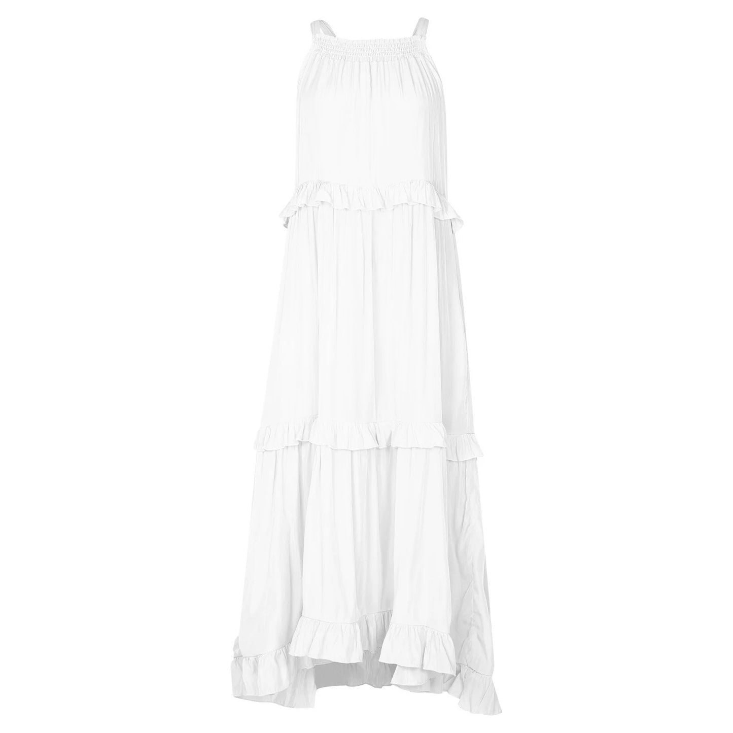 Holiday Style Ruffled Long Dress
